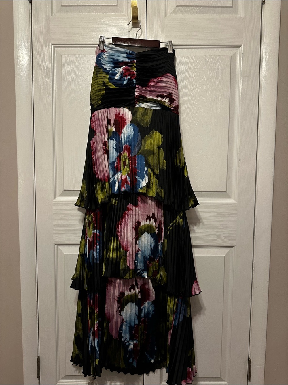 Abercrombie & Fitch Black Maxi Dress with Pink, Blue & Green Floral